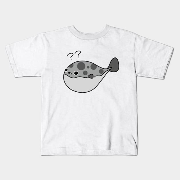 Confused Pufferfish Blowfish Kids T-Shirt by Radi-SH